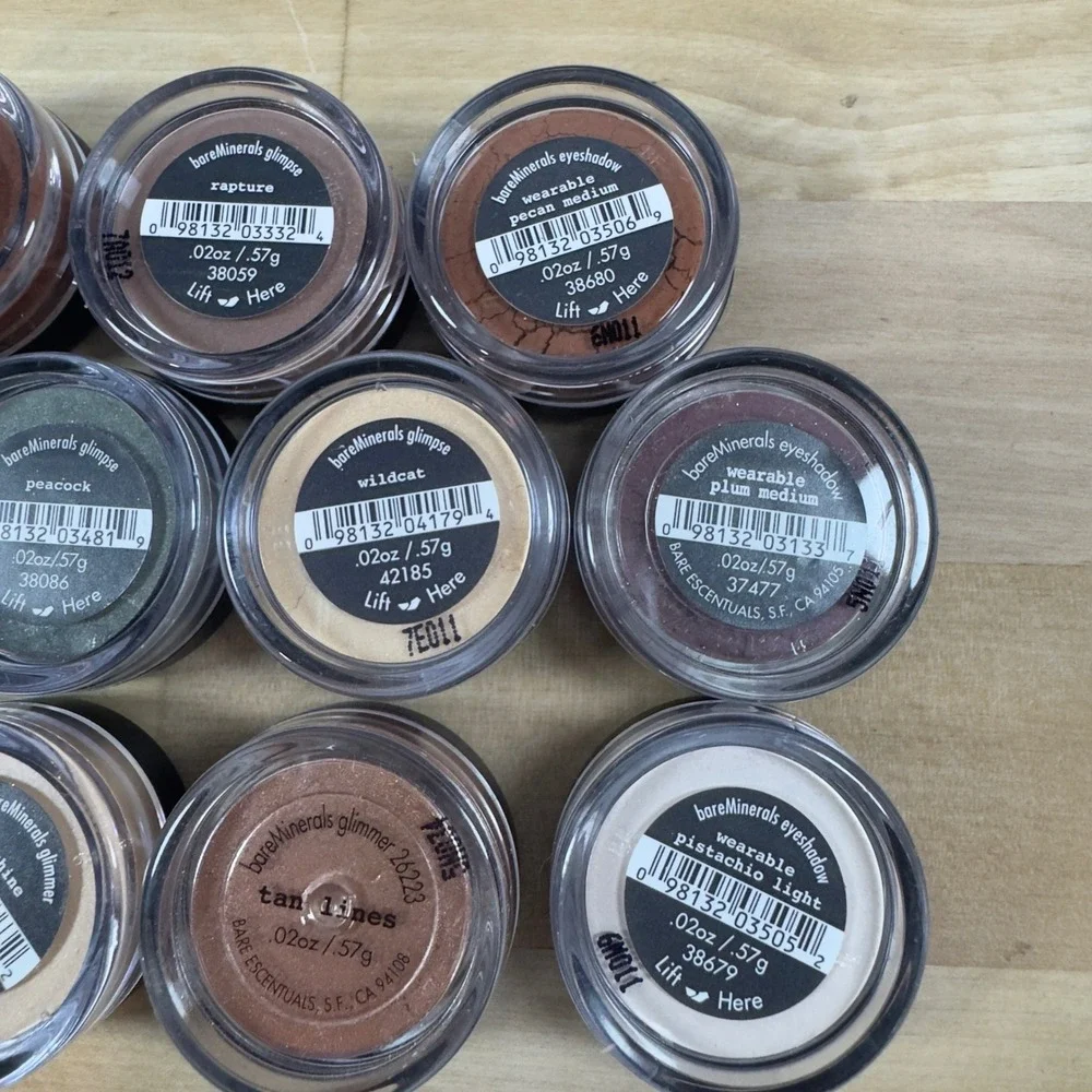 bareMinerals Loose Mineral Eyeshadow Glimmer Glimpse Lot of 11 New Sealed